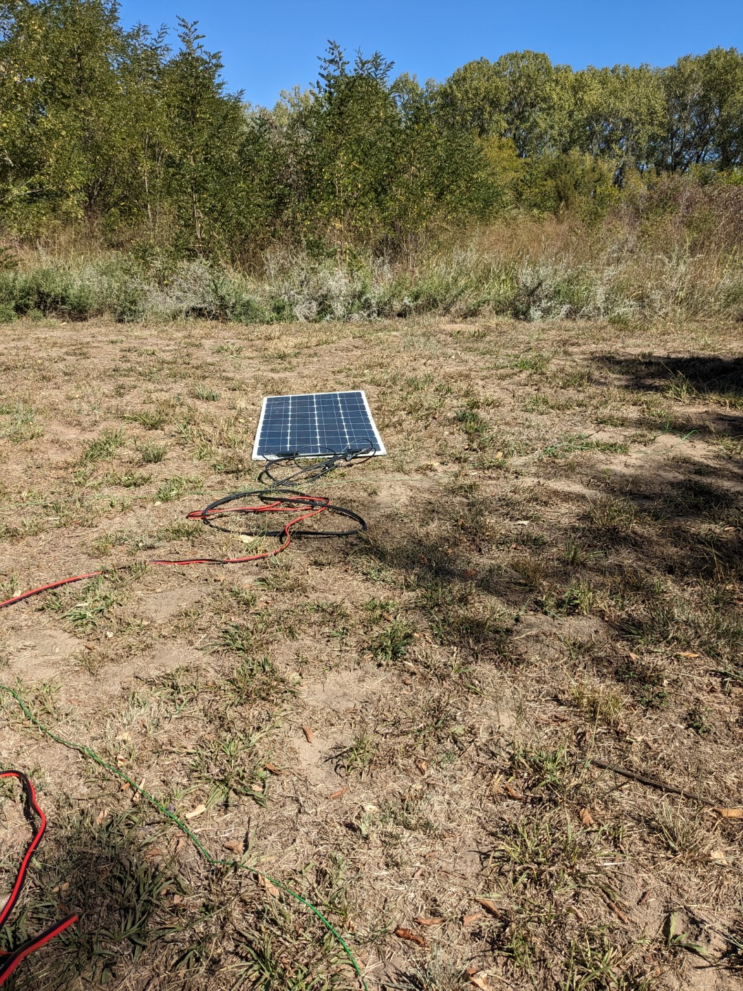 The 200W solar panel soaking up some rays.