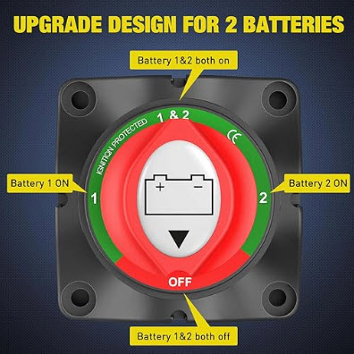 A two-way power switch to alternate between internal and external battery.