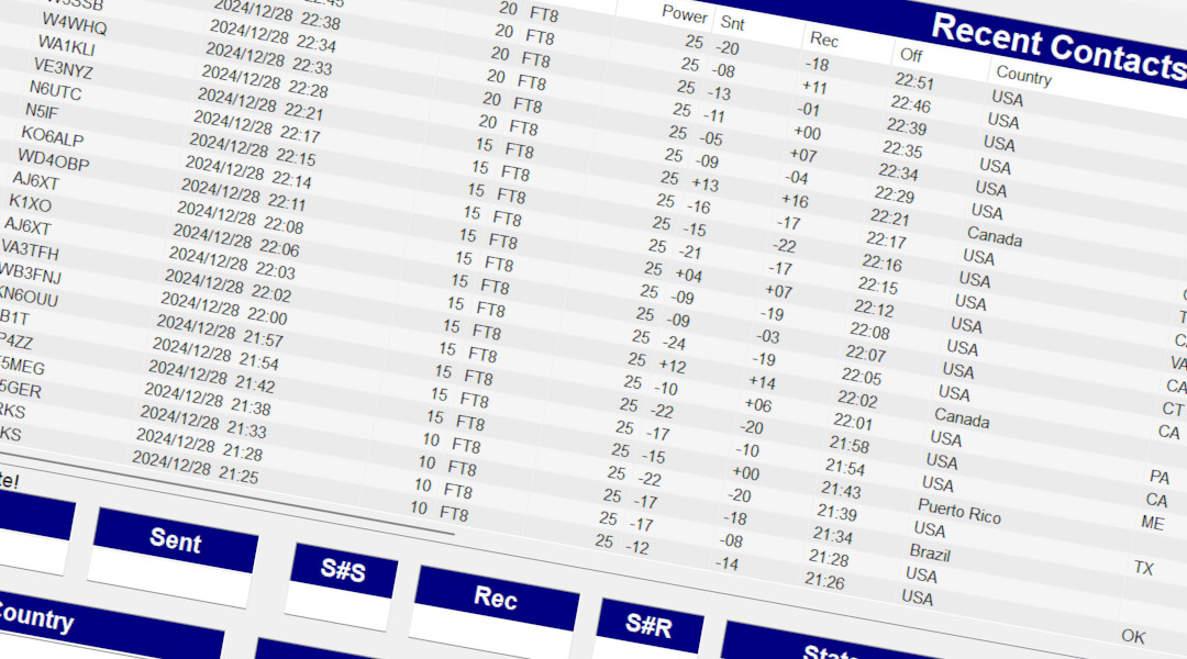 Amateur Contact Log Configuration