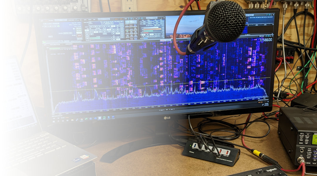 SDRuno spectral display coupled together with a Kenwood TS-590SG HF transceiver.